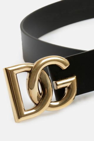 Cintura in cuoio con logo DG