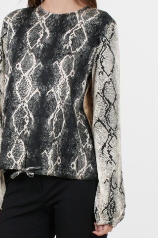 BLOUSE WITH ST PYTHON DRAWSTRING