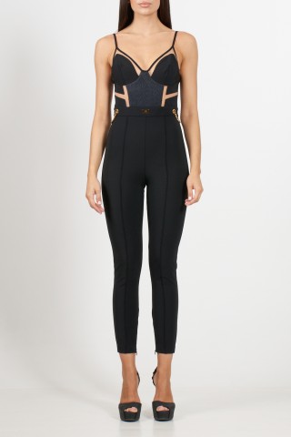 JUMPSUIT WITH TRANSPARENCY AND CHAINS