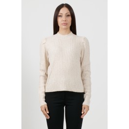 RIBBED AND PAILLED V-neck SWEATER