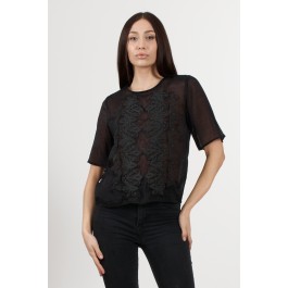 EMBOSSED EMBROIDERY BLOUSE