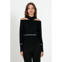 TURTLENECK SWEATER WITH BARE SHOULDERS