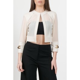 LEATHER AND TRANSPARENCY JACKET