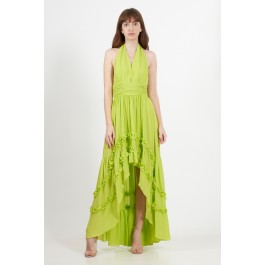 LONG ROUCHES DRESS