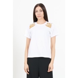 T-SHIRT WITH SHOULDER APPLICATIONS