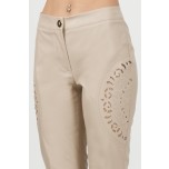 LASE CUT ECO-LEATHER TROUSERS